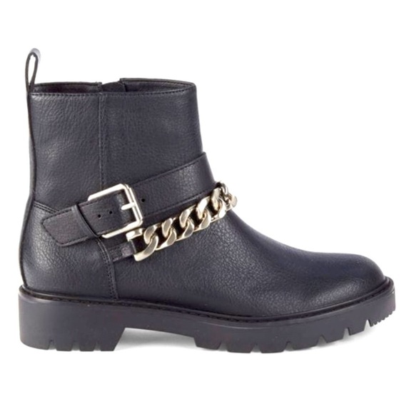 Dolce Vita Black Biker Motorcycle Bootie with Chain, Size 6 - Picture 1 of 11
